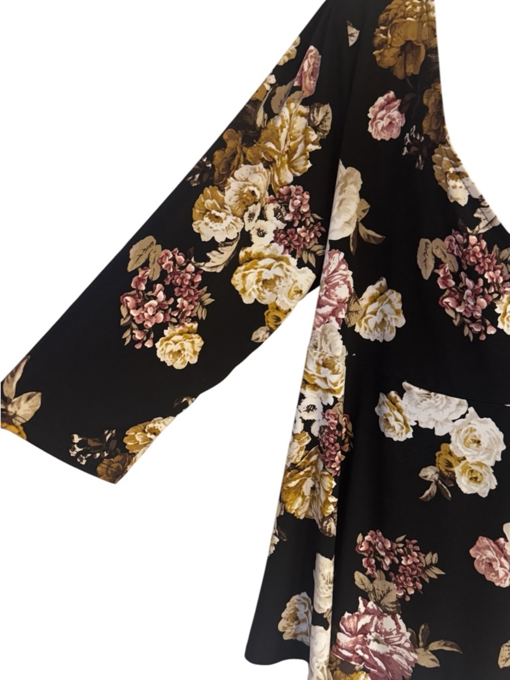 TORRID Black Floral MOCK Wrap Top - Picture 4 of 8